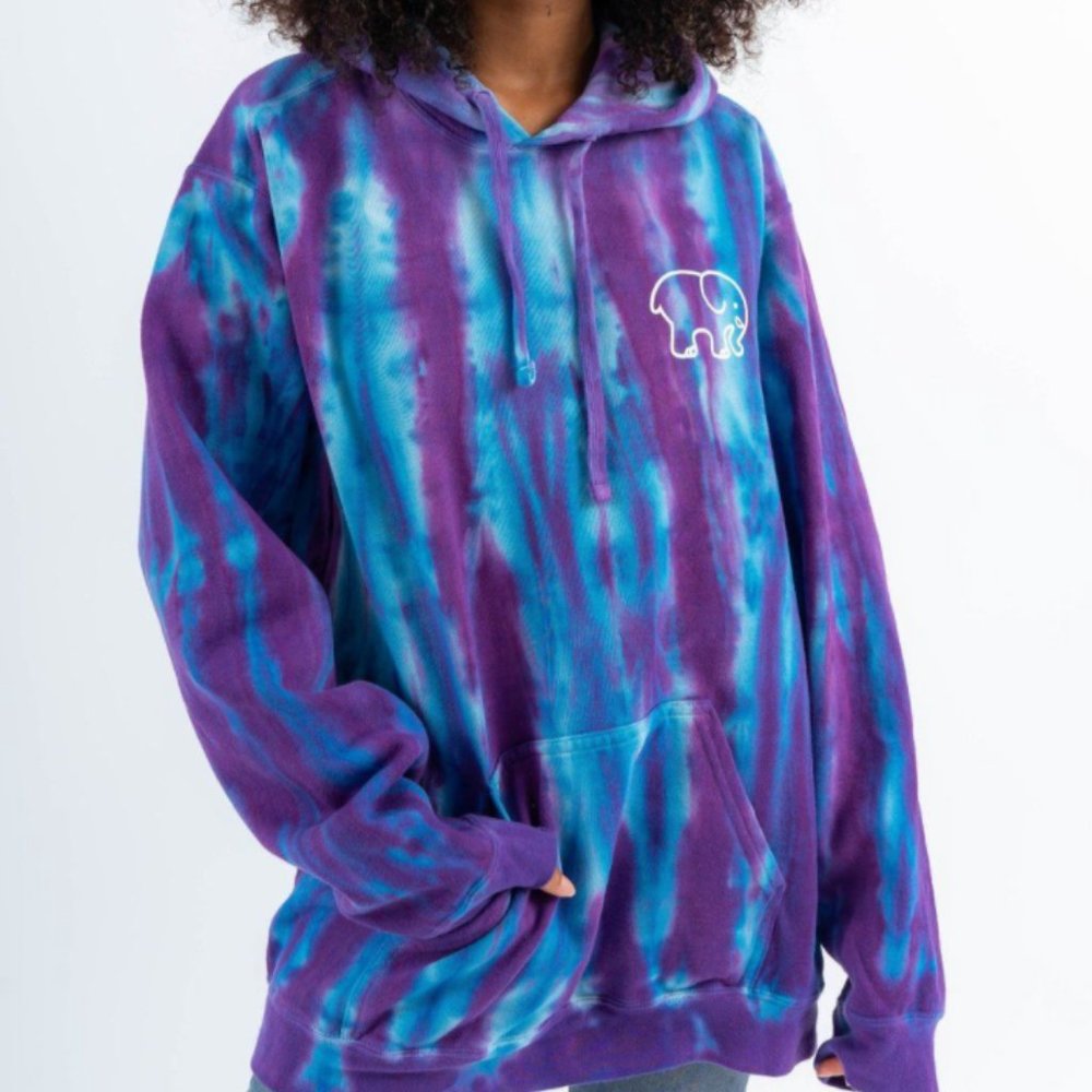 Ivory Ella Oversized Blue & Purple Tie-Dye Hoodie